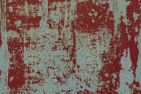 Background of rusty metal. Two-tone metal texture. Red gray metal sheet. Stock Photos