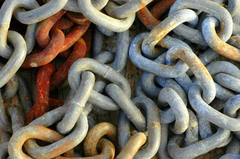 Background of rusty old chains Fotos de archivo