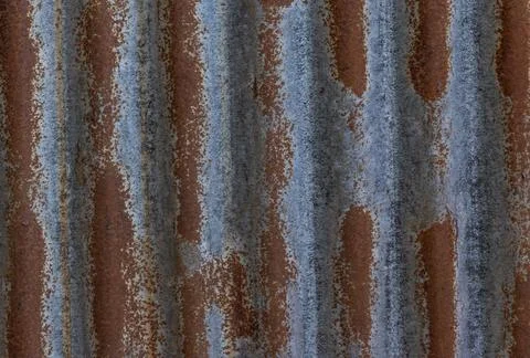 Background of rusty old corrugated iron sheets Stock Photos