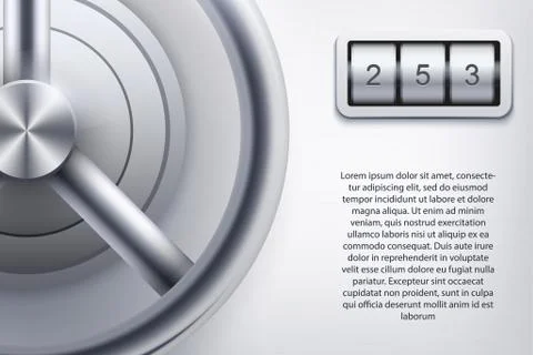 Background with safe and cipher code Stock Illustration