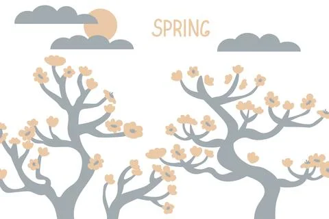 Background with sakuras Illustrazione stock