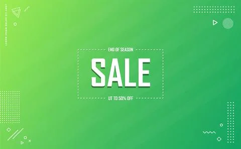 Background Sale With Green Gradient  and Geometric style Stock Illustration