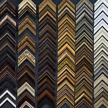 Background of the sample frames for paintings Stock-Fotos