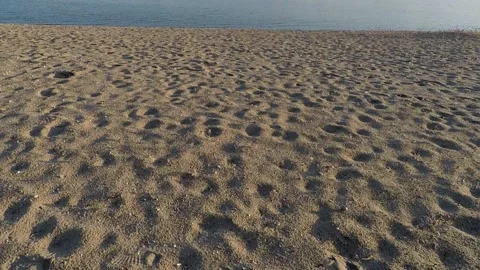 Background sand traces the shore of the river Stock-Footage 131327323