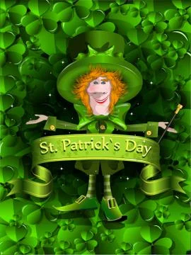 Background Santa Patrick Day Stock Illustration