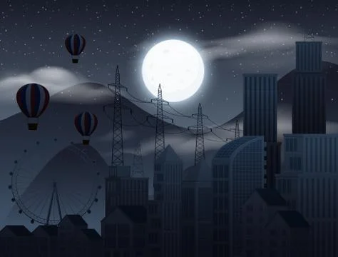 Background scene with dark sky Stock Illustration