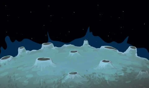 Background scene with moon surface Stock Illustration