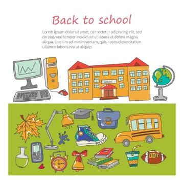 Background school theme Stock Illustration