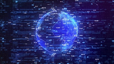 Background of Science and Technology Earth Data Network Stock Footage 332042759