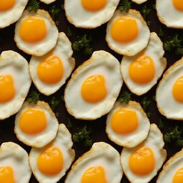 Background scrambled eggs with herbs. 3D illustration. seamless background Stock Illustration