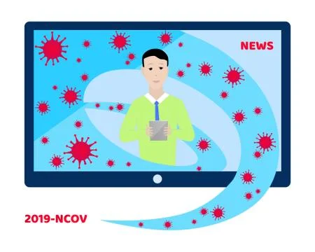 Background screen saver on breaking news. News of the coronavirus epidemic wo Stock Illustration