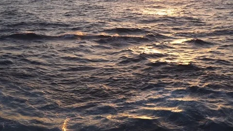 Background of sea water during sunset. Stock Footage 77365317