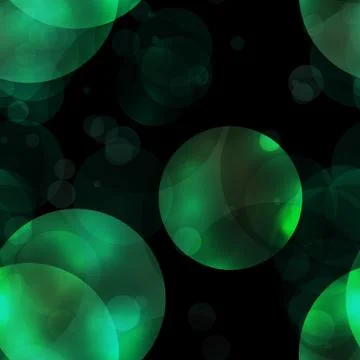 Background with seamless bubbles pattern illustration. Colors: jungle green,  Illustrazione stock