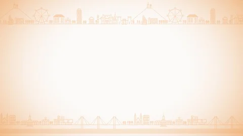 Background seamless loop city panorame bright orange Stock Footage 107520693