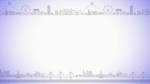 Background seamless loop city panorame bright blue Stock Footage 107520708