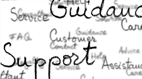 Background - Seamless loop of customer support words with alpha matte Video stock 35062858