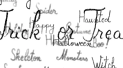 Background - Seamless loop of Halloween words with alpha matte Stock Footage 42712670