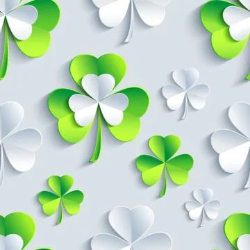 Background seamless pattern with 3d patrick clover Stock Illustration