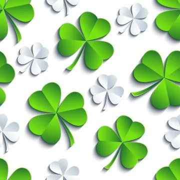 Background seamless pattern with 3d Patricks clover Illustrazione stock
