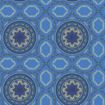 Background with seamless pattern in arabic style. Illustrazione stock