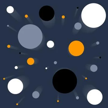 Background (seamless pattern) with circles (planetes) Stock Illustration