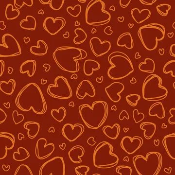 Background seamless pattern with hearts in boho colors Stock Illustration