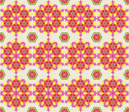 Background with seamless pattern in islamic or indian style Stock Illustration