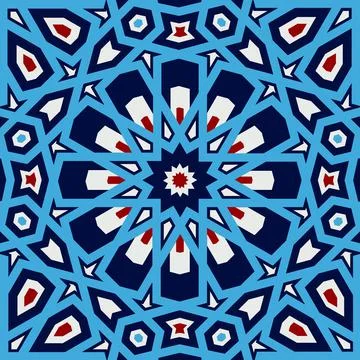 Background with seamless pattern in islamic style Stock Illustration