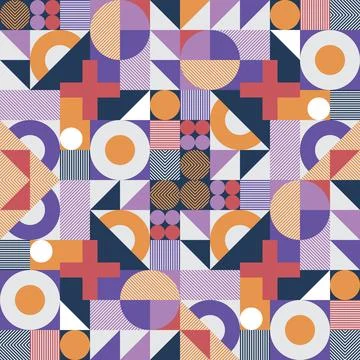 Background-seamless-pattern-multicolor-geometric Stock Illustration
