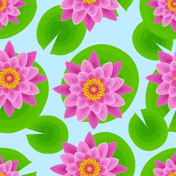 Background seamless pattern with pink lotus Illustrazione stock