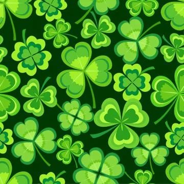 Background seamless pattern with shamrock Stock Illustration