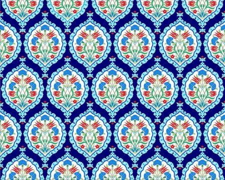 Background with seamless pattern three Stock Illustration