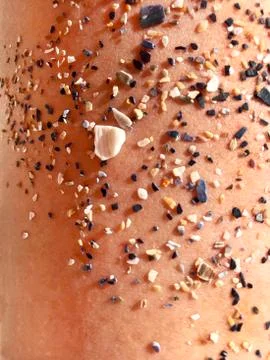 Background - seashells on the body Stock Photos