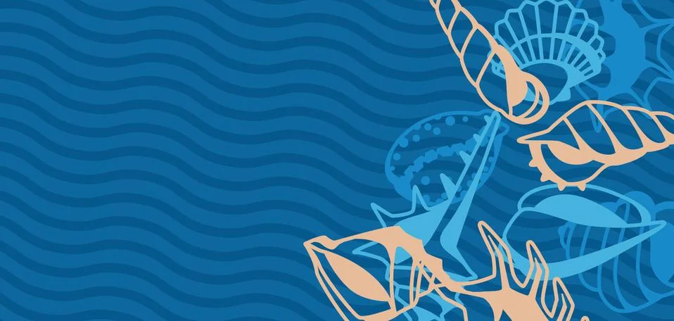 Background with seashells. Stock Illustration