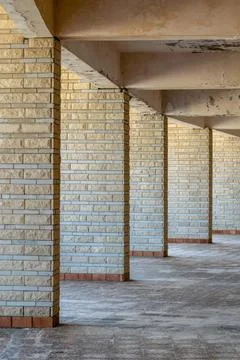 Background of sequential stone brick walls Background of row of sequential... Stock Photos