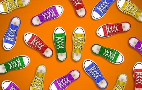 Background from a set of sneakers Stock Illustration