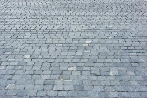Background of sett. Cobblestone pavement. Texture. 写真素材