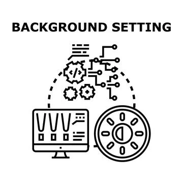 Background setting concept displaying user interface customization Stock Illustration