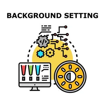 Background setting concept displaying user interface customization Stock Illustration