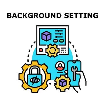 Background settings for digital device configuration and privacy Illustrazione stock