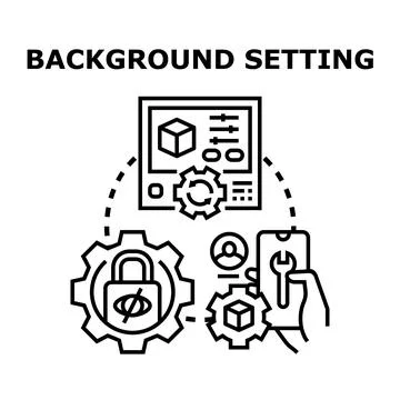 Background settings for digital device configuration and privacy Stockillustratie