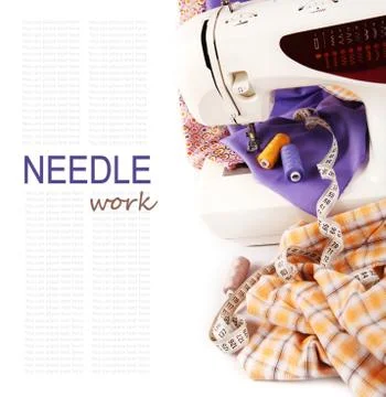 Background with sewing machine Foto stock
