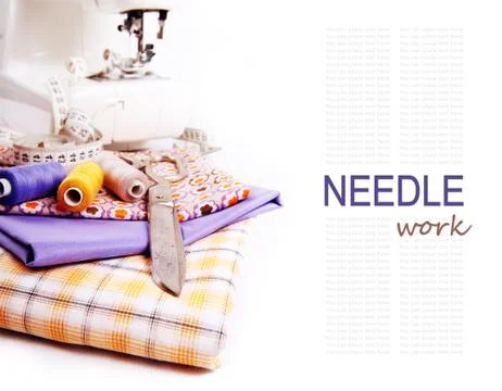 Background with sewing tools Stock Photos