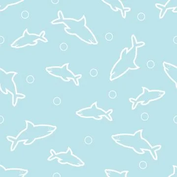 Background with sharks Stock Illustration