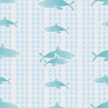 Background with sharks Stock Illustration