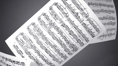 Background with sheet music on a seamless loop Stock Footage 317560968