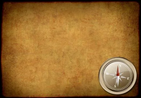 Background -  sheet of the old paper with compass Stock Illustration