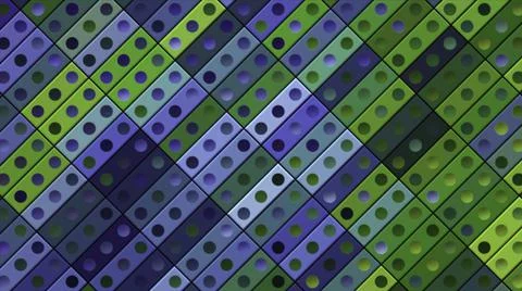 Background of shimmering colorful rectangles with dots. Motion. Beautiful Illustrazione stock