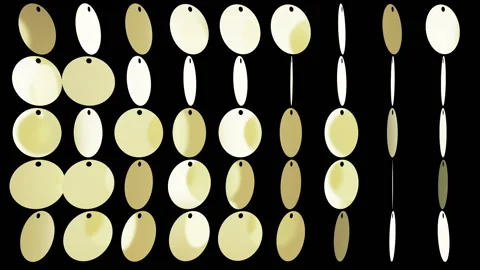Background with shiny gold circles. Glittering sequins wall. VJ Seamless loop. Stock Footage 95975003