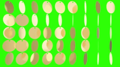 Background shiny gold circles. Glittering wall. Seamless loop with chroma key. Stock Footage 95975007